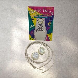Bunjeez Magic Laces Sparkle Shoe Tie Laces Elastic Laces FAO Schwarz vintage